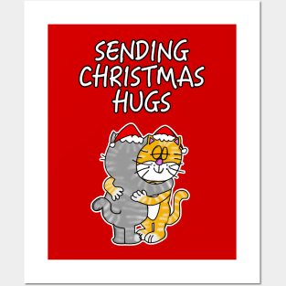 Sending Christmas Hugs Cats Lockdown Xmas 2020 Posters and Art